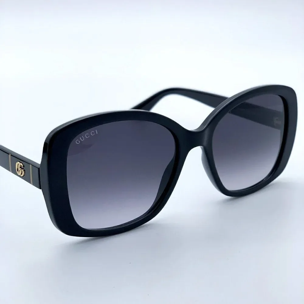 ЄNEW Gucci GG0762S  001 Black Gray Gradient Square Women Sunglasses